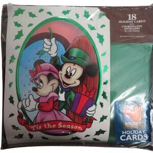 Mickey Unlimited Mickey and Minnie Vintage Holiday Cards 18 Count Cards